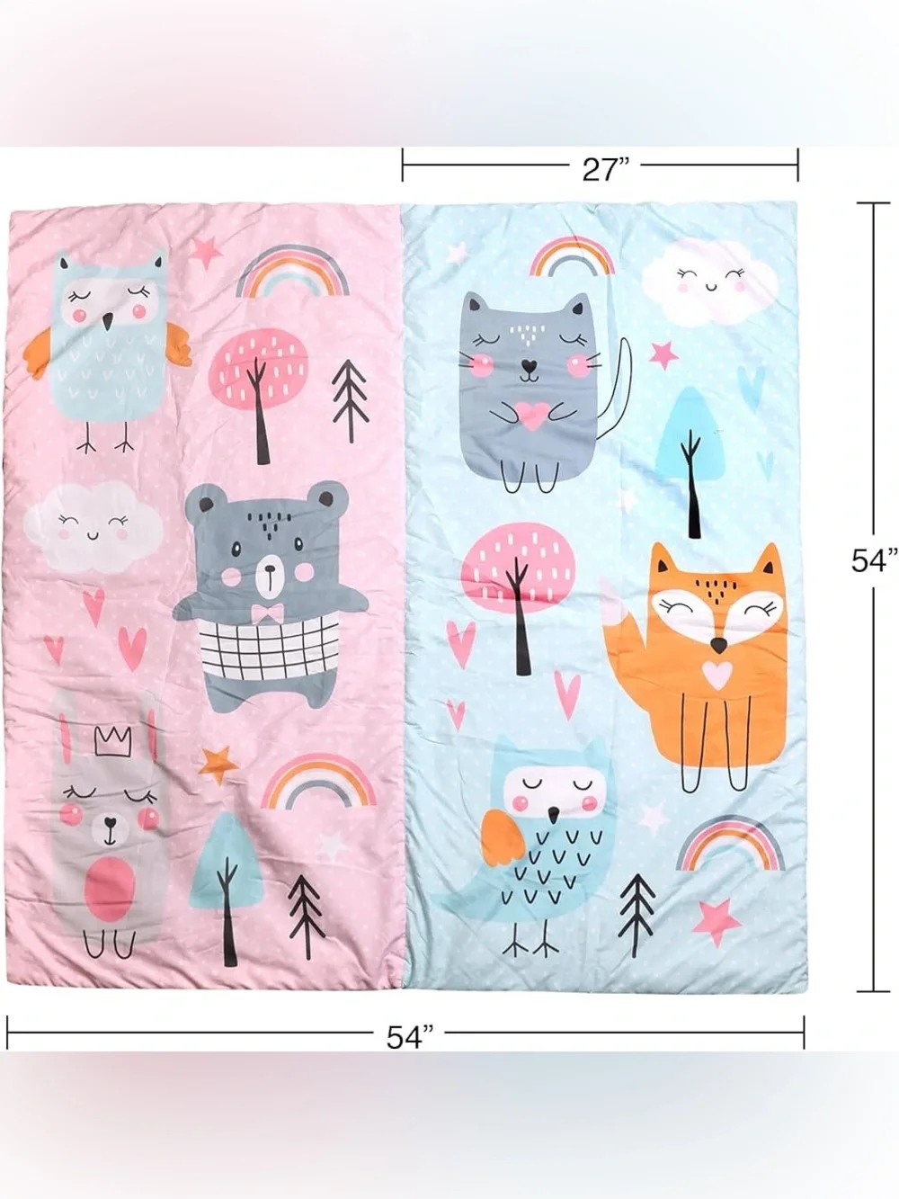 BRAND NEW Children's Cute Animal Sleeping Bag - Reversible Pink & Light Blue